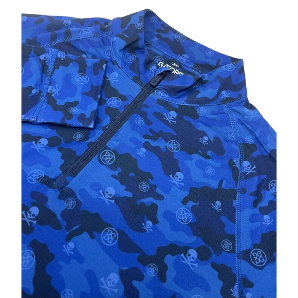 G/FORE Other - NWT $155 G/Fore G4 Men's Large Blue Camo Skull Quarter Zip Pullover G4MF22K78